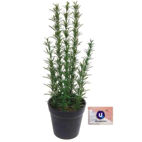 Цветок искусственный в горшке "Розмарин" 35см