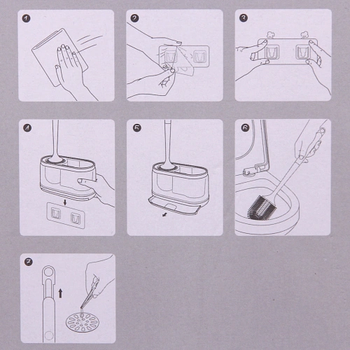 Ерш с креплением на стену Стиль 43см, силиконовая щетка 8625_7