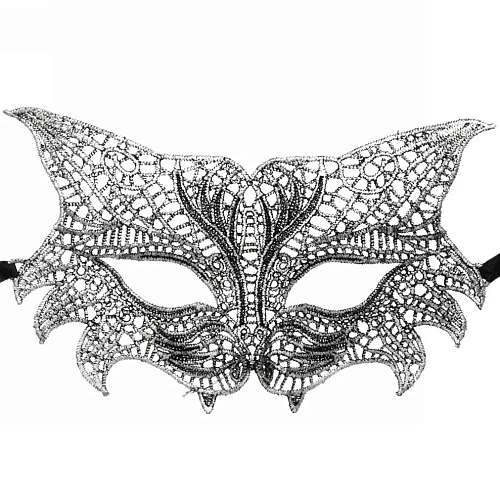 Маска кружево"Тигрица", серебряный