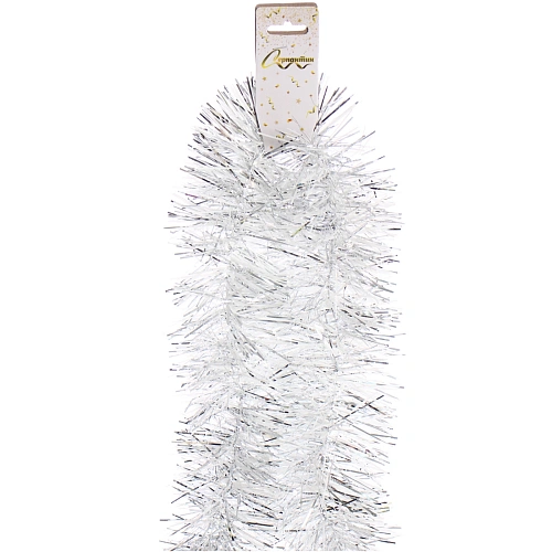 Мишура Зимняя сказка 2м, 9 см, БелыйСеребро_3