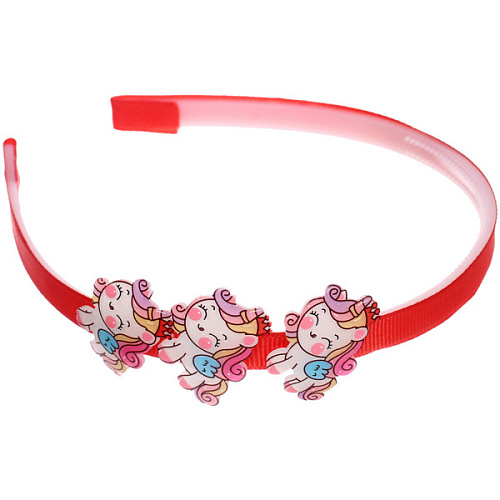 Ободок для волос детский на блистере РОЗОВОЕ ОБЛАКО, единорог, микс 6 цветов, 1см_14