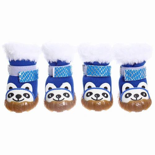 Ботинки зимние для животных МОДНЫЙ БРО, на липучке, цвет синий, размер 3, 5см_3