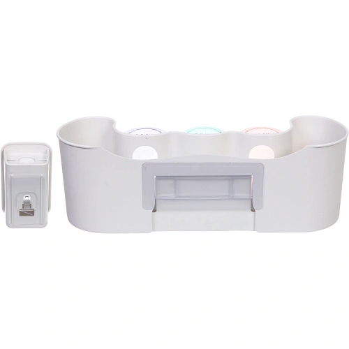 Подставка для умывальных принадлежностей Универсальная 3 стакана + дозатор для зубной пасты 6292-2_4