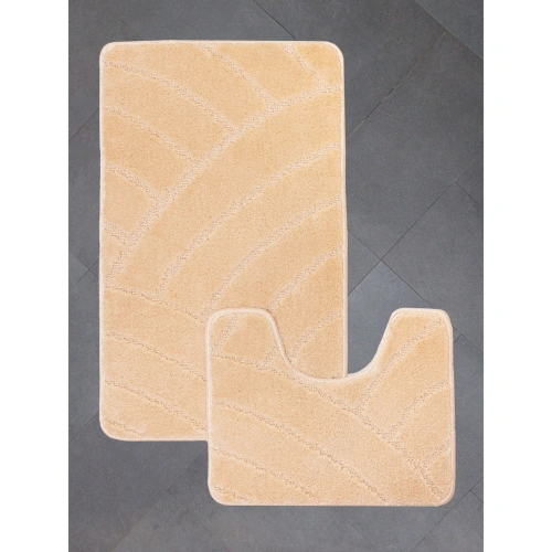 Комплект ковриков для ванной и туалета My Crystal серия Gold 50*60 и 60*100 Радуга,бежевый