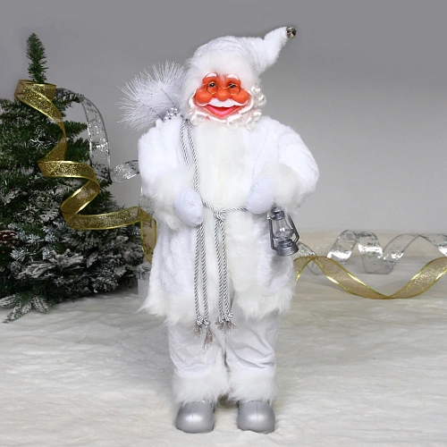 Дед Мороз - Лесовичок "Снежные времена" 60 см, Белый