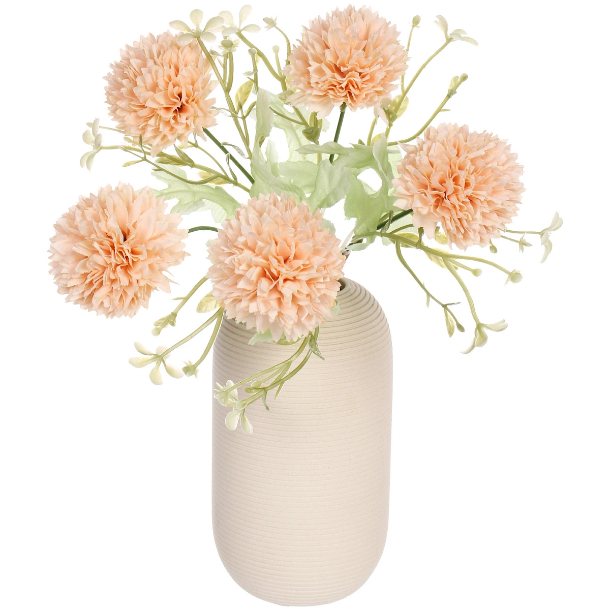 Искусственные цветы "Букет хризантем" 25см 5 цветков персиковые