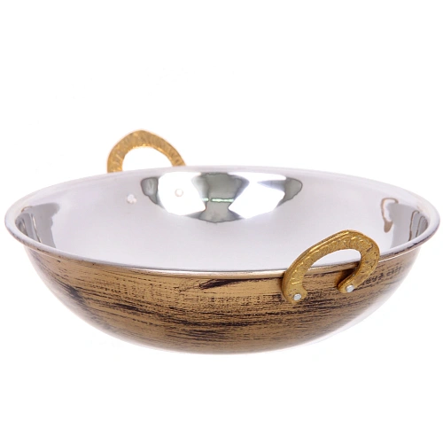 Сковорода Кадхай из нержавеющей стали 20см цвет Антик_4