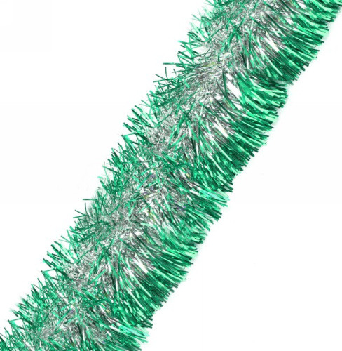 Мишура 2м 9см "Серебряный блеск" зеленый