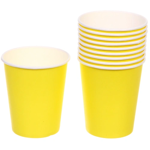 Стакан бумажный 0,2л в наборе 10 шт "Желтый" 