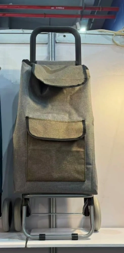 Тележка хозяйственная с сумкой (98*36*24см, колеса 15см,грузоподъемность до 30 кг) F серая