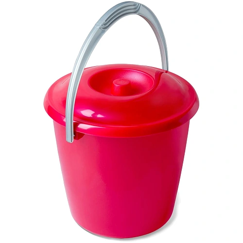 Ведро с крышкой Соло 10л перламутровое красное С633ККРА