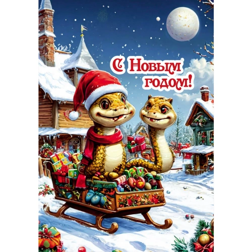 Доска разделочная 16*23см "С Новым Годом!" Символ года Змея