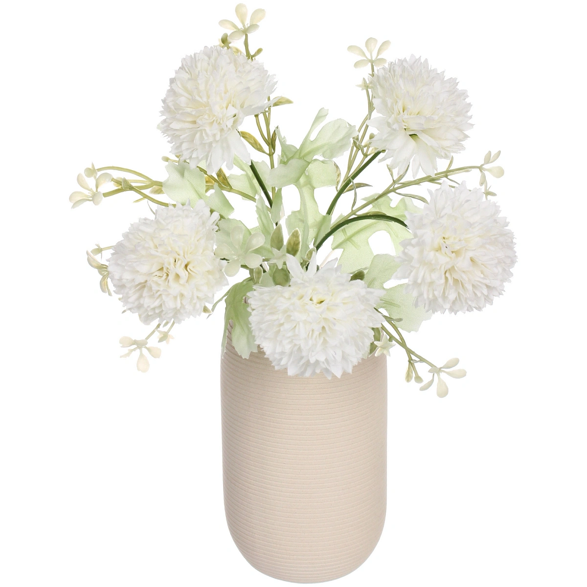 Искусственные цветы "Букет хризантем" 25см 5 цветков белые