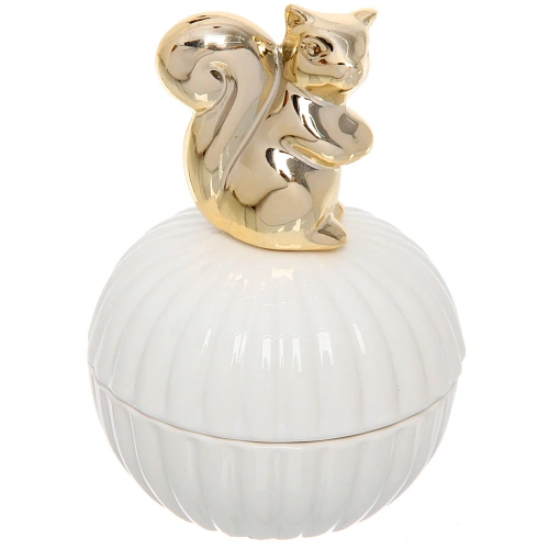Шкатулка керамическая GOLD Podarok, белочка, цвет белый, 1193см (в инд коробке)_2
