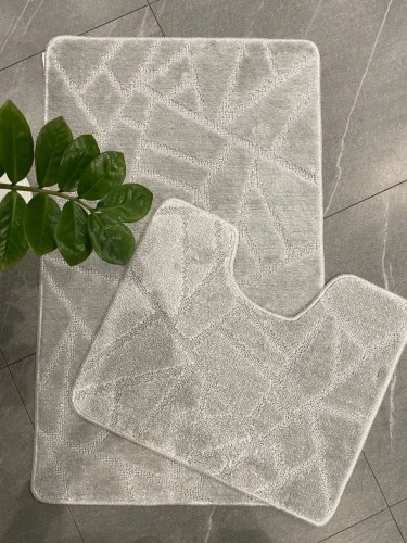 Комплект ковриков для ванной и туалета My Crystal 50*80 и 40*50 Геометрия,Мозайка,серый