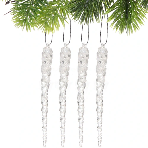 Подвеска Хрупкие сосульки 13 см (набор 4 шт), Белый_3