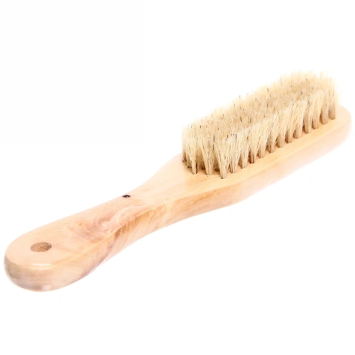 Щетка для обуви деревянная с натуральным ворсом "Полезная", цвет бежевый, 17,5см