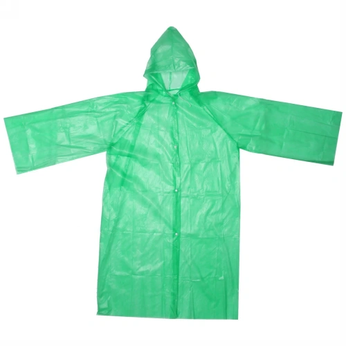 Дождевик-плащ "Сезон" с капюшоном и завязками, на кнопках 30 Мкрн 110*65см зеленый ДоброСад