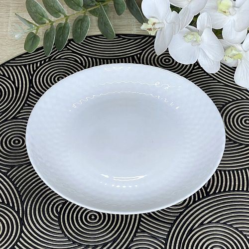 Тарелка "White magic" 18,5*1,8см стеклокерамика Ромбы