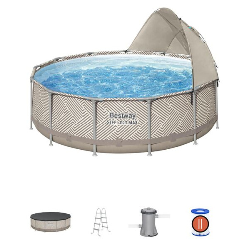 Бассейн каркасный Canopy Round Pool Set 396*107 см + 3 аксессуара Bestway (561FY)