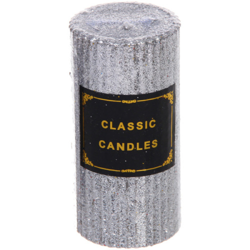 Свеча "Блестящий шик" 5*10 см, Серебро