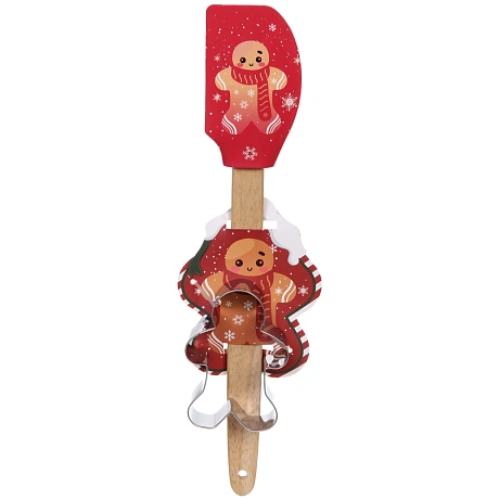 Лопатка силиконовая в наборе с формочкой "Пряничный человек" 29,5*5,5см