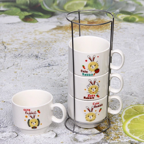 Набор кружек на стойке 200мл Милый зайка_3