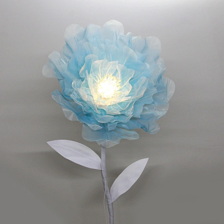 Фигура светодиодная "Нежный цветок" на стойке, d-75см, h-1,6 м, пост.свечение,220v,Голубой