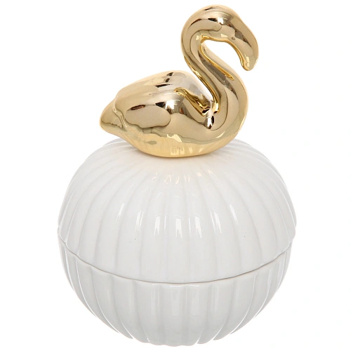 Шкатулка керамическая GOLD Podarok, лебедь, цвет белый, 810,53см (в инд коробке)_2