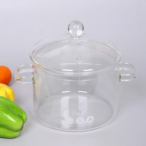 Кастрюля из боросиликатного стекла 1,9л Хай-Тек со стеклянными ручками_10