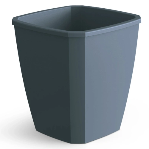 Кашпо для цветов пластиковое 2,4л "Лаунж" с дренажной вставкой чернильно-серое  С371ЧСЕР