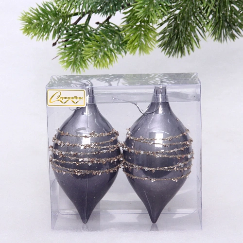 Набор украшений SHINE Star Thread 13,8х6,5 см (2 шт), grey_2