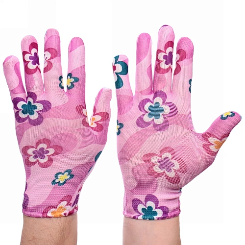 Перчатки нейлоновые "Лайт-Цветение" 8 р-р набор 5 пар