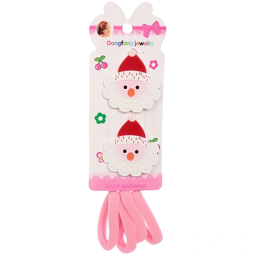 Аксессуары для волос детские 6шт "БИСКВИТ", Дед Мороз,14*6см