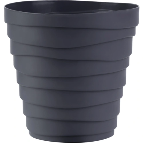 Кашпо для цветов пластиковое 1,4л d-14,5см "Бархан" Антрацит
