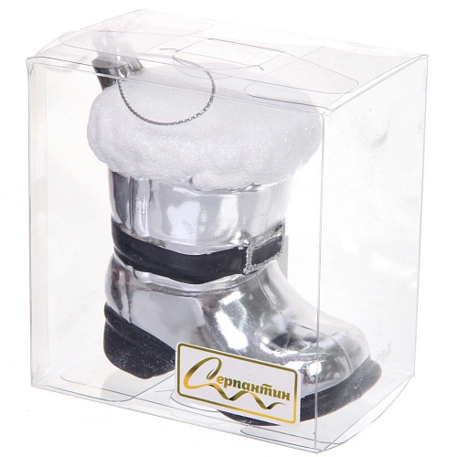 Елочная игрушка Новогодний сапог 858,5 см, Серебро_2