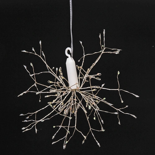 Гирлянда для дома на батарейках Разряд молнии 120 ламп LED, d - 20 см, 2 реж,IP-20, выс 80 см с подвесом (3хАА), Мультицвет_4