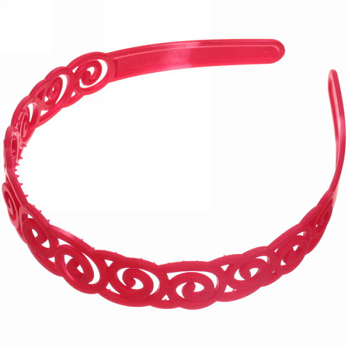 Ободок для волос пластиковый Province - Emily, вензеля, микс 6 цветов, 2,5 см_4