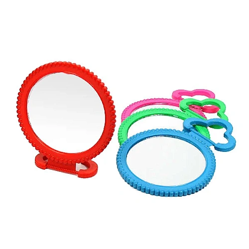 Зеркало настольное в пластиковой оправе "Бусинки" круг, подвесное d-15см (стикер на минивложение 10шт)