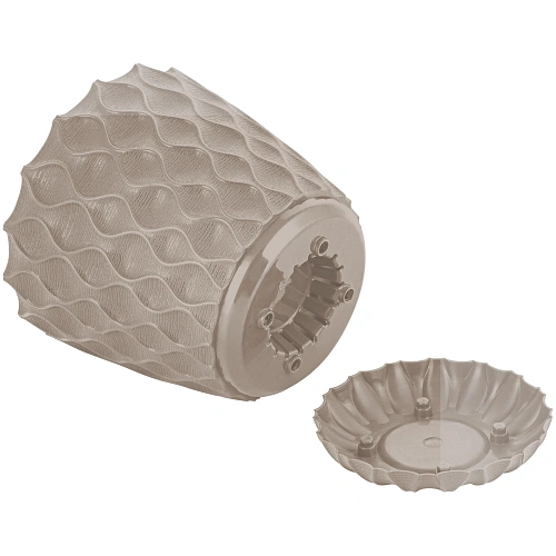 Горшок для цветов пластиковый 0,65л d-11,5см Wave с дренажной сеткой и съемным поддоном, французский платан_2