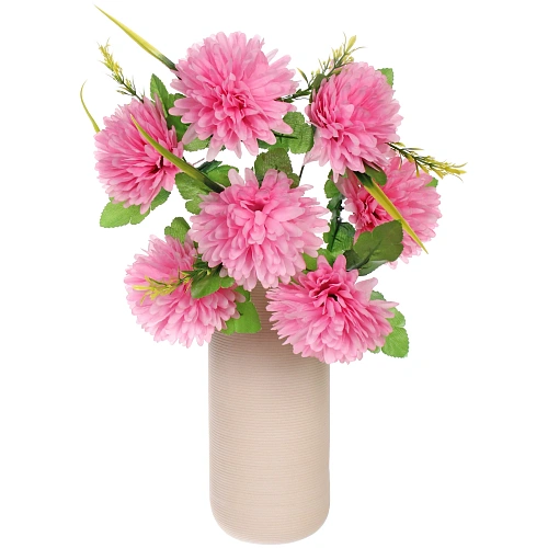 Искусственные цветы Цветочная мелодия Хризантемы 40см 7 цветков розовые_6