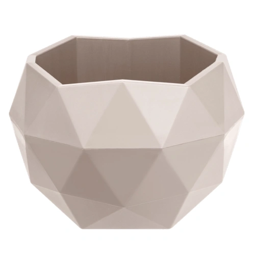 Кашпо для цветов пластиковое 0,45л d-12,3 см "Топаз" Пудровый