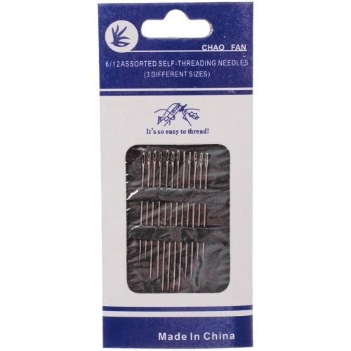 Иглы швейные в наборе 12шт "Favorite Hous", для плохо видящих, серебро