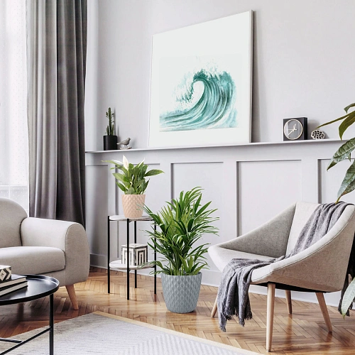 Горшок для цветов пластиковый 2,5л d-17,5см Wave с дренажной сеткой и съемным поддоном, горький шоколад_6