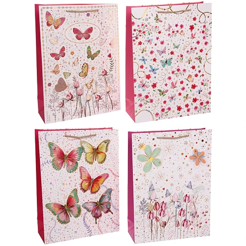 Пакет подарочный "Бабочки" 31*42*12 см