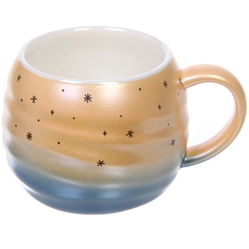 Чайная пара Маленький космос (кружка 240мл, блюдце, ложка) оранжевый_5