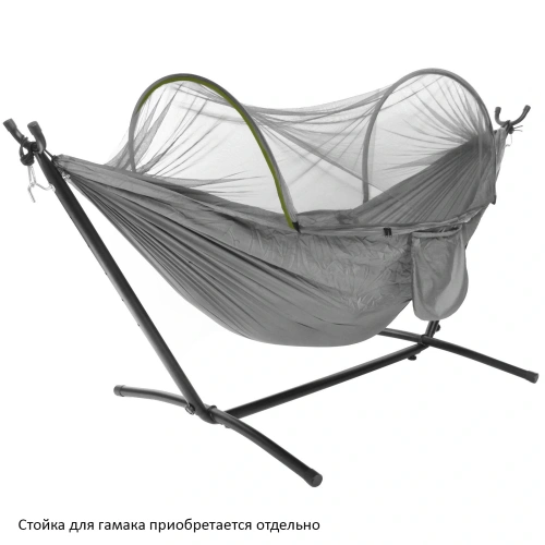 Гамак подвесной SJ-A18-6, 260*150 см, с антимоскитной сеткой, серый