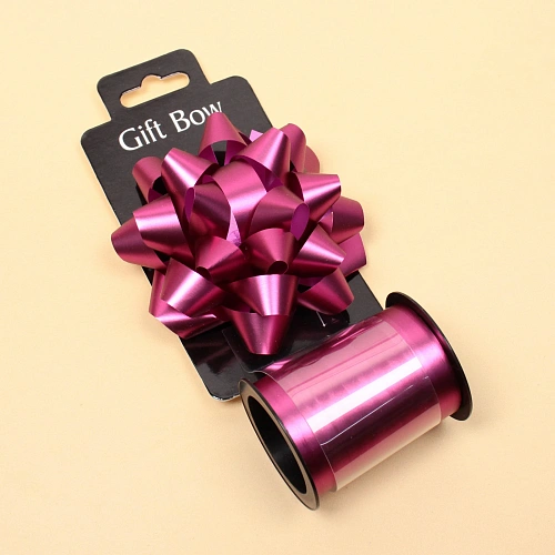 Набор для декорирования Романс бант d=10  см, лента 1,6 см (10м), Фуксия_3