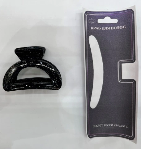 Заколка - краб для волос "AKS - MANTANA", микс 6 цветов, трапеция, 6*3см 