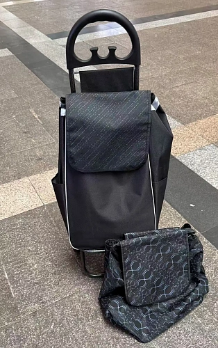 Тележка хозяйственная с сумкой (96*26*36см, колеса 15.5см,груз. до 30 кг.) цепь DC307GG